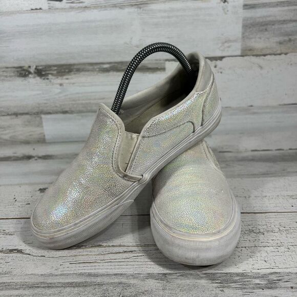 Vans Womens Iridescent Asher Deluxe Comfort Slip-On Flats‎ Shoes White Size 7.5 - Picture 5 of 8